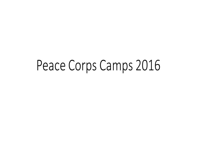 Peace Corps Camps 2016